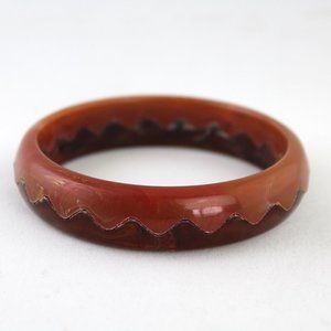 BAKELITE Bangles (2) - Zig Zag Rootbeer and Cherry Cola